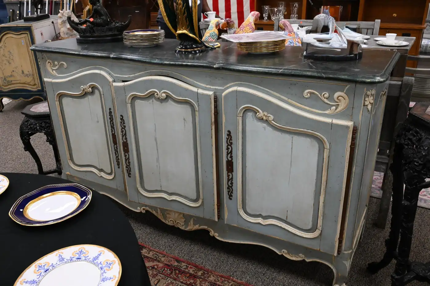 19th Century French Louis XV Painted Cabinet or Sideboard - Image 4