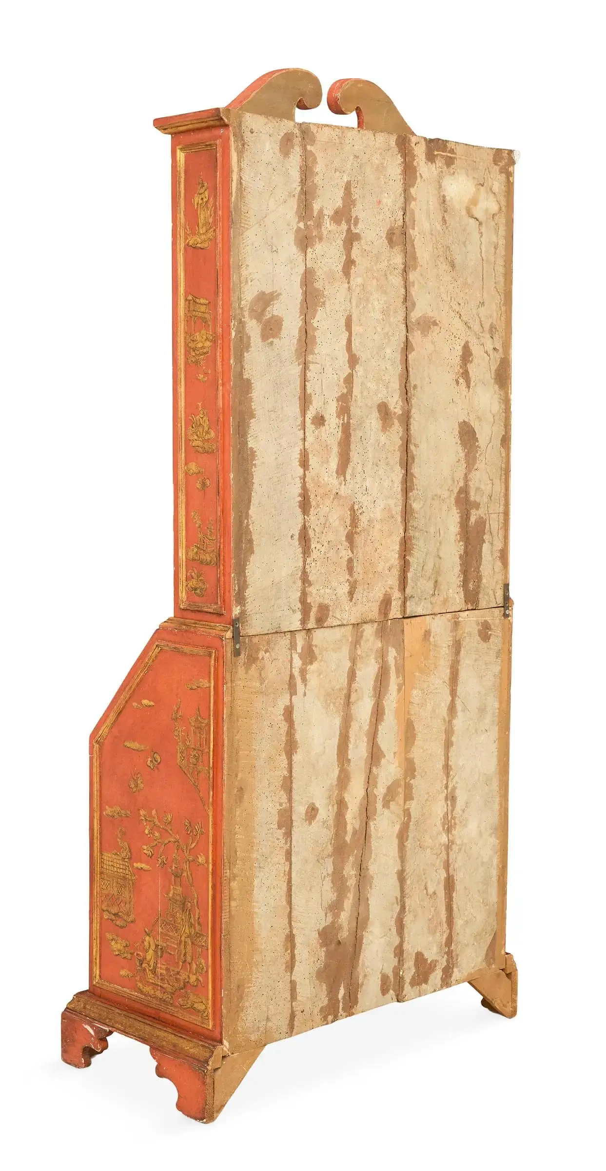 19th Century English George III Style Chinoiserie Lacquered Secretary - Image 3
