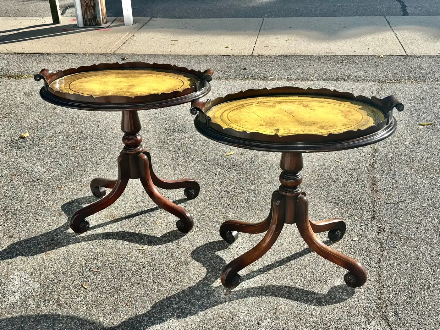 Pair of Regency Style Tray Top Side Tables - Image 2