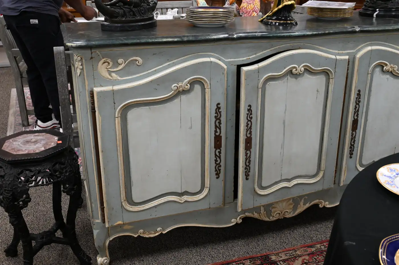 19th Century French Louis XV Painted Cabinet or Sideboard - Image 3