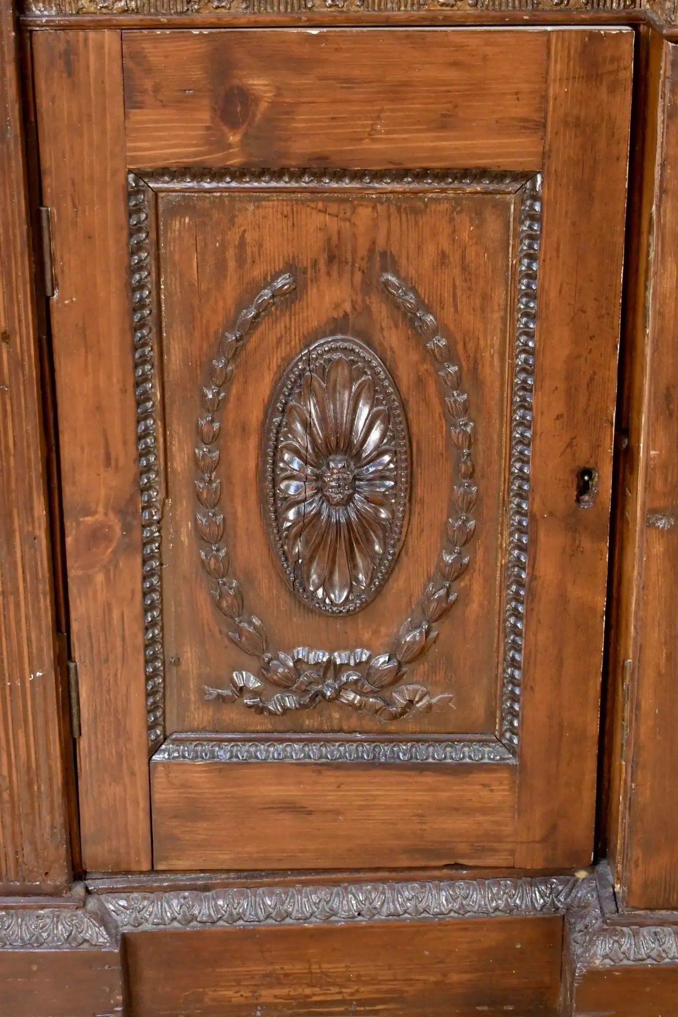 Early 19th Century English Pine Breakfront Cabinet - Image 3