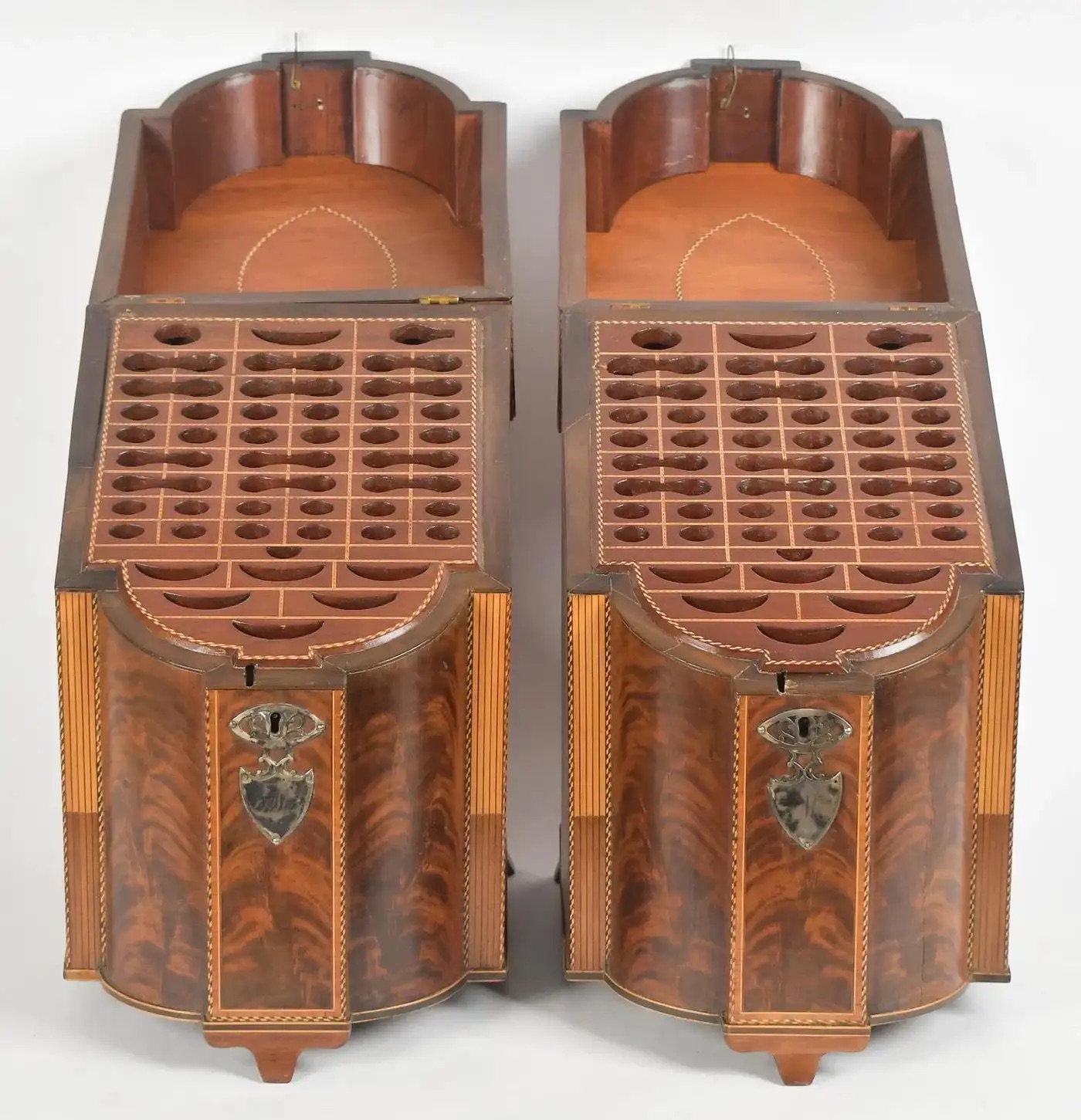 Pair of 18th Century George III Inlaid Mahogany Knife or Cutlery Boxes - Image 2