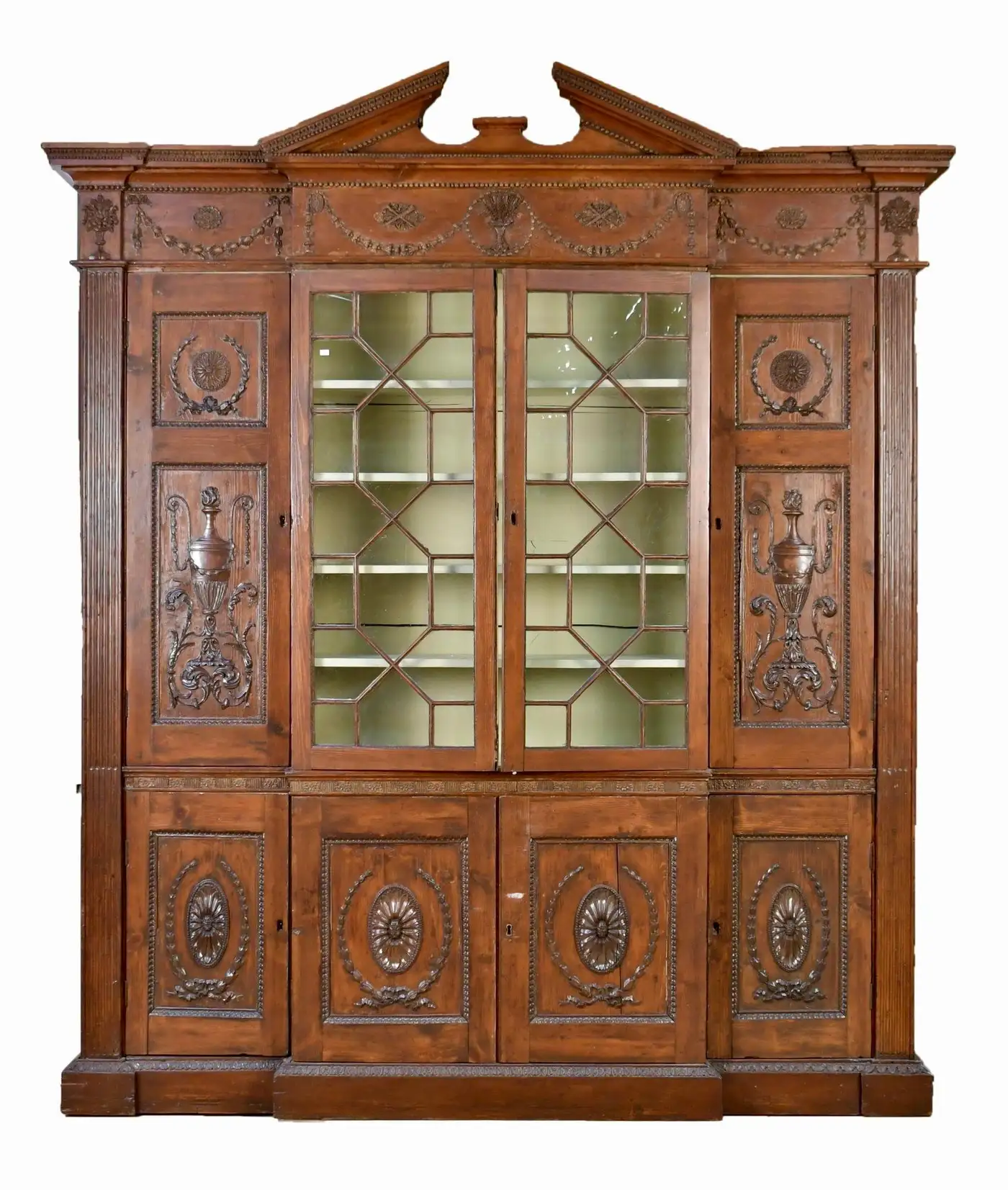 Early 19th Century English Pine Breakfront Cabinet - Image 2