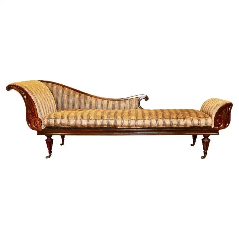 Period English Regency Hardwood Recamier in Manner of Marsh and Tatham