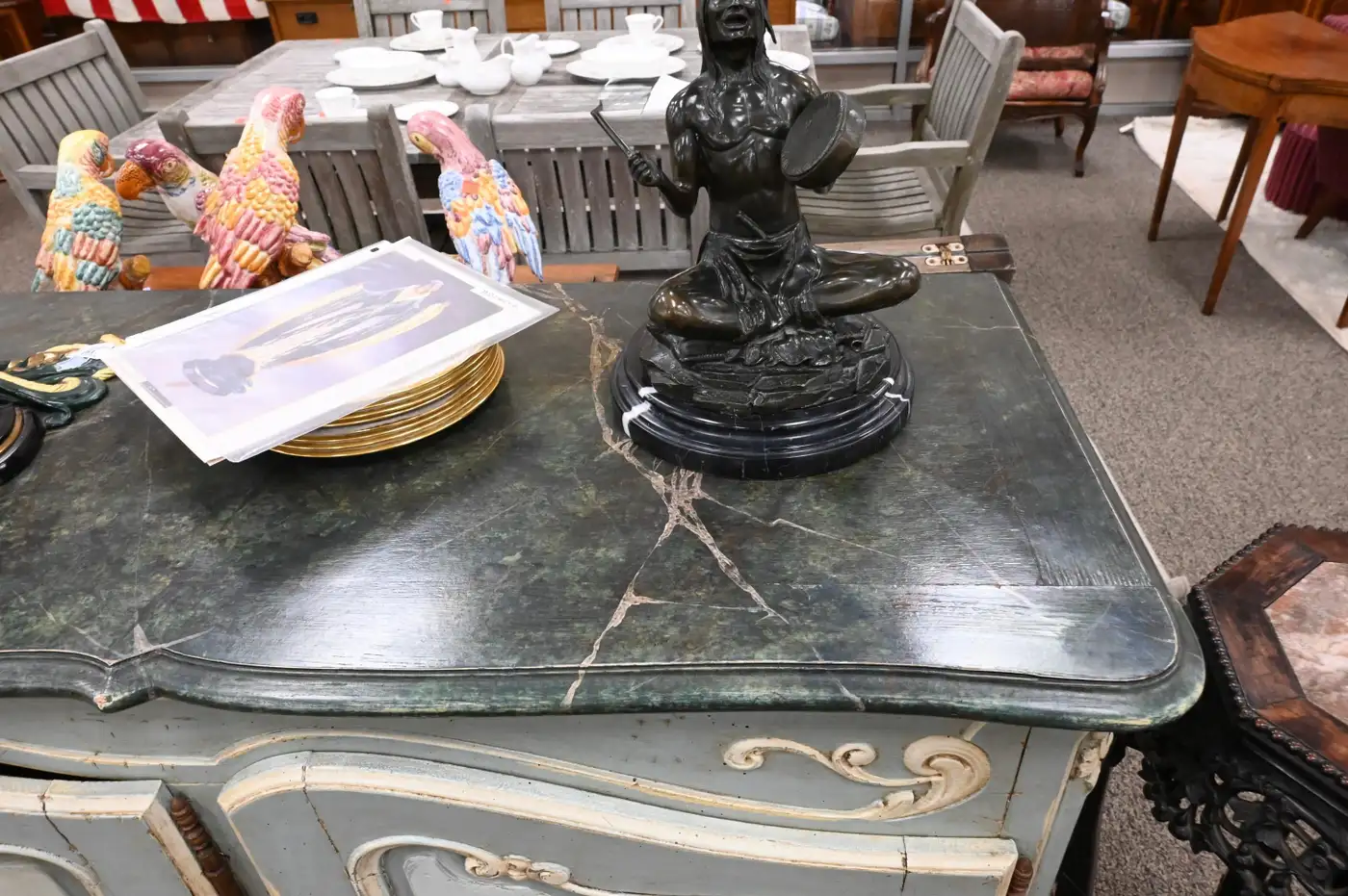19th Century French Louis XV Painted Cabinet or Sideboard - Image 5