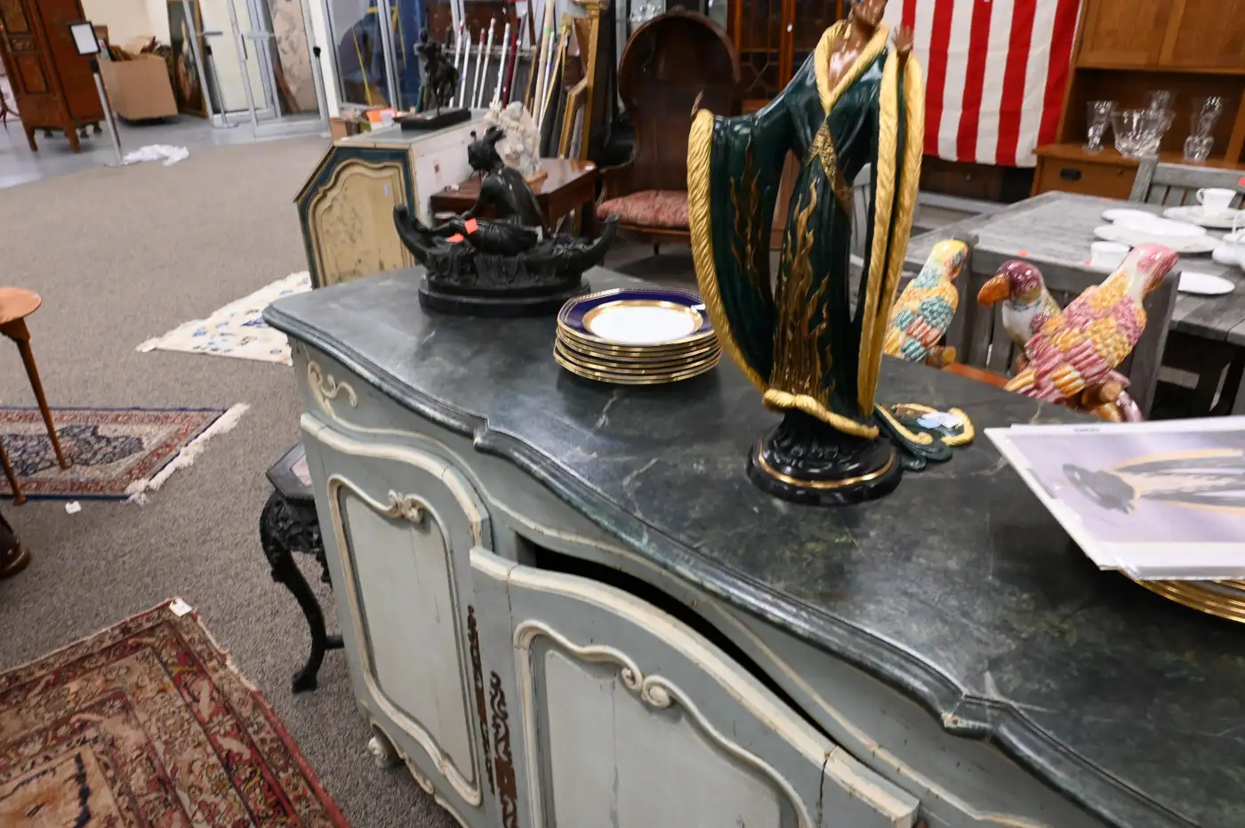 19th Century French Louis XV Painted Cabinet or Sideboard - Image 2