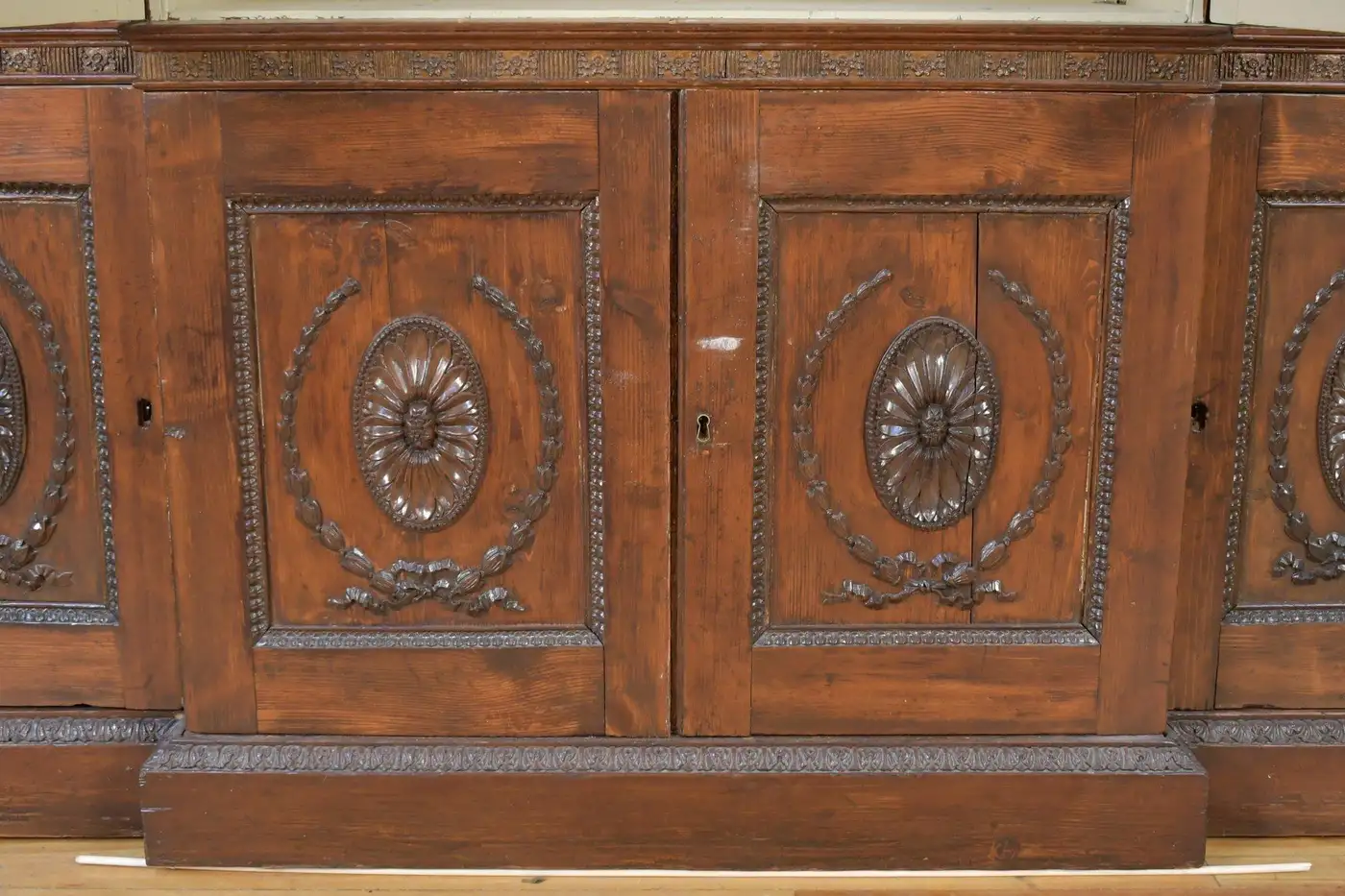 Early 19th Century English Pine Breakfront Cabinet - Image 6
