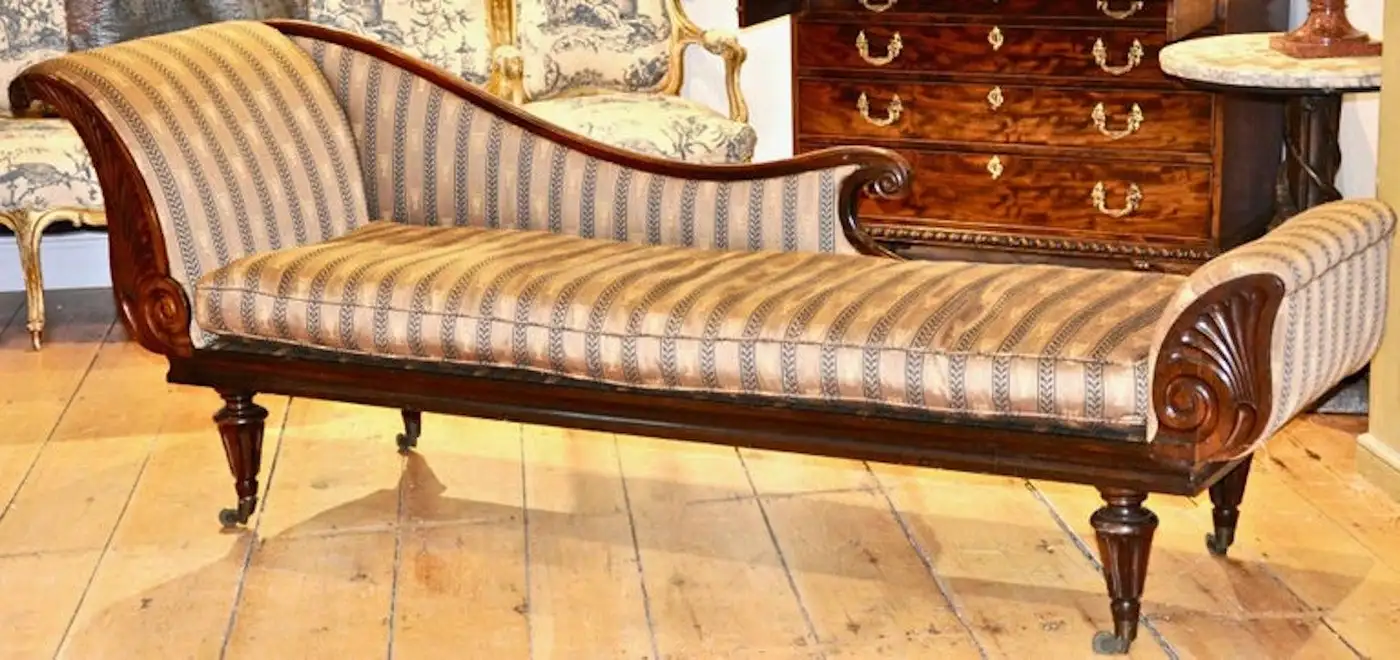 Period English Regency Hardwood Recamier in Manner of Marsh and Tatham - Image 4