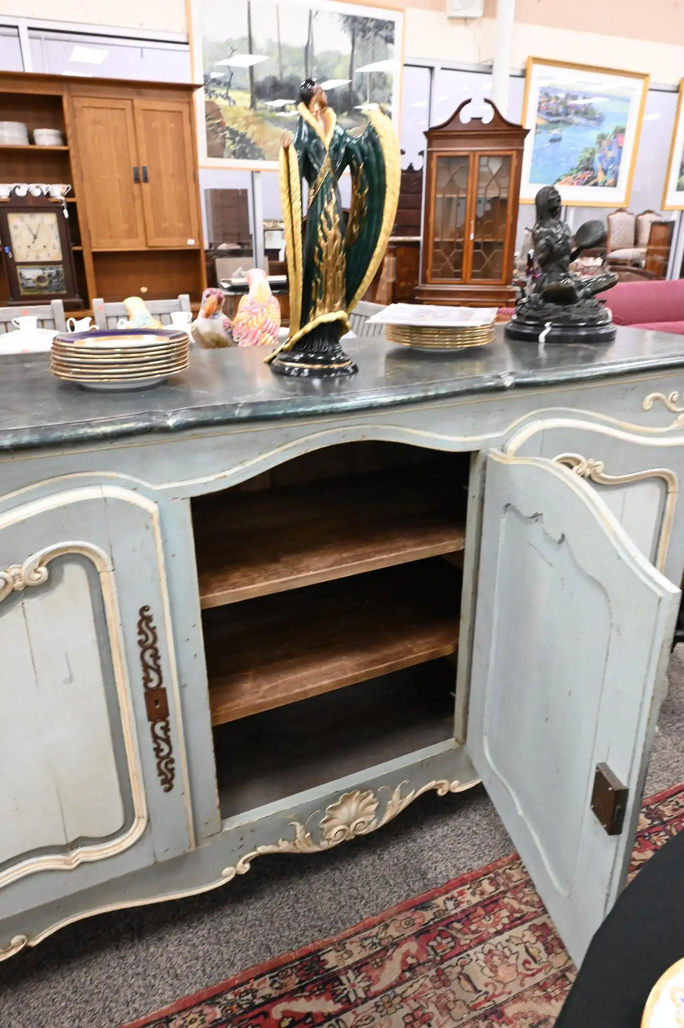 19th Century French Louis XV Painted Cabinet or Sideboard - Image 6