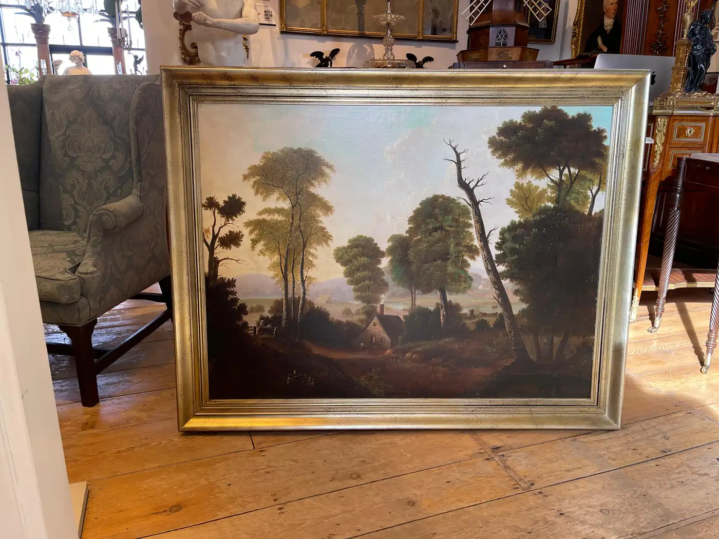 19th Century American Landscape Painting in Style of George Caleb Bingham - Image 9